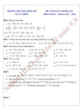 Đề cương ôn tập học kỳ I môn Toán Lớp 8 - Năm học 2017-2018 - Trường THCS Mạc Đĩnh Chi
